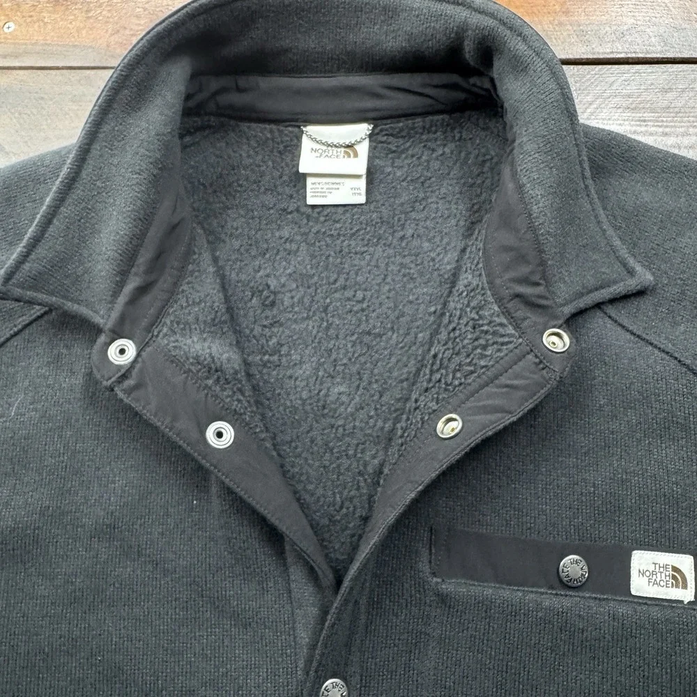 The North Face Gordon Lyons Fleece‎ Lined Jacket Men's Size 3XL Snap Front Black